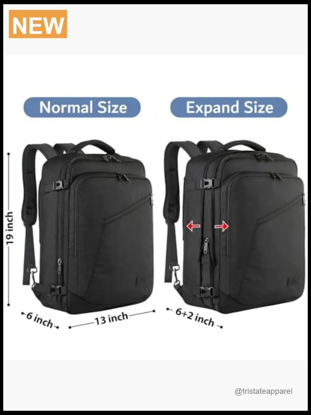 Extra Large Travel Backpack Expandable 40L Carry On Weekender